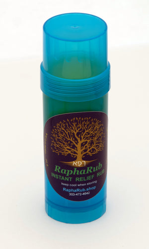 The same formula as our original RaphaRub cream, but in a convenient easy applicator stick. A dash of Candelilla flower wax is added to the recipe, which makes RaphaRub solid enough to use as a stick. Vegan-friendly and full of healing nutrients. Safe for people with bee, pollen or honey allergies.
