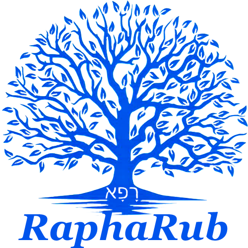 RaphaRub blue tree logo